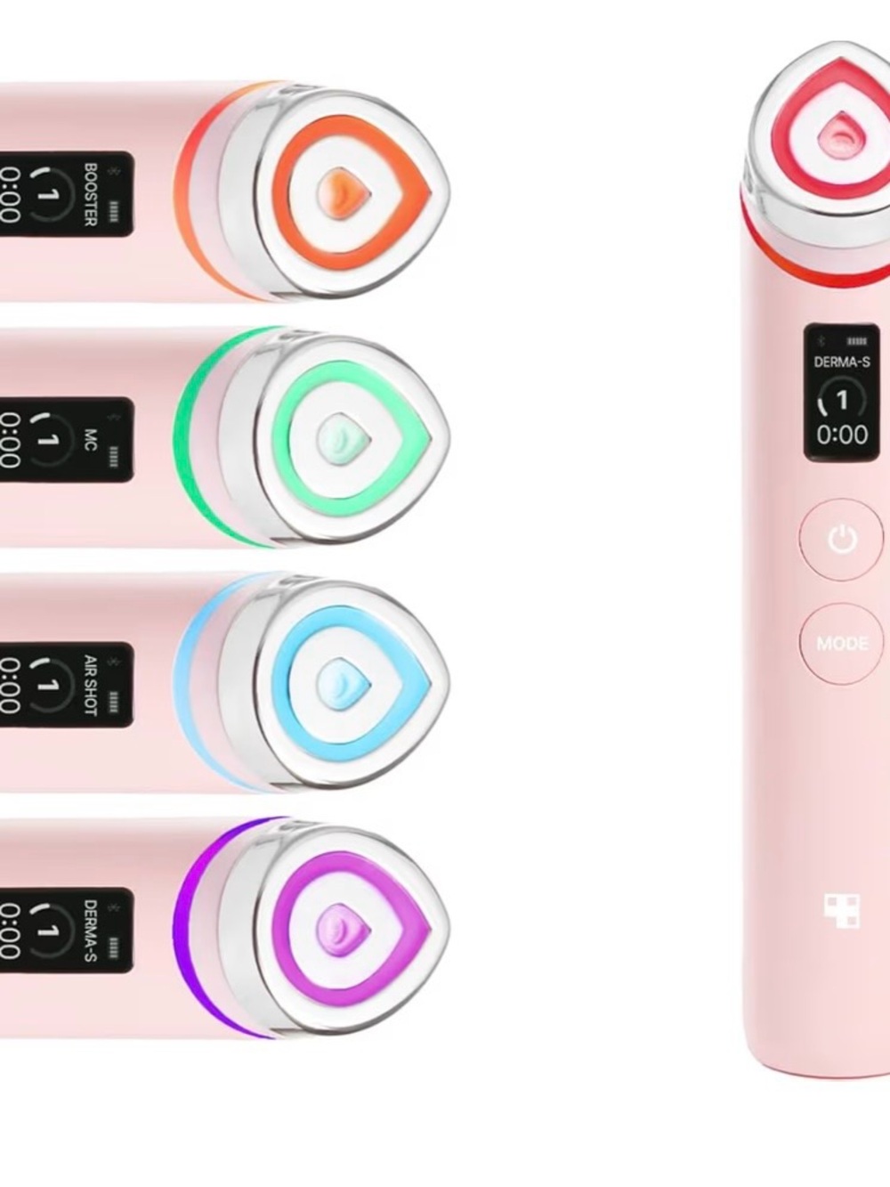 Pink LED Facial Device with Multi-Color Therapy Lights